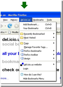 Del.icio.us Firefox extension